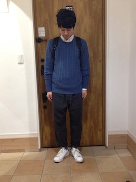 「White Mountaineering」｜「アイテム（その他）」を使った、±30分さん（メンズ・171cm）の秋コーディネート