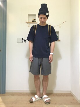 「7月WEAR夏のサンダル祭り」｜「アイテム（アナログ腕時計）」を使った、±30分さん（メンズ・171cm）の夏コーディネート