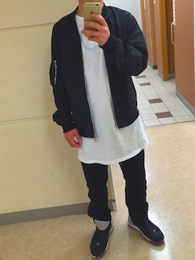 「BACK NUMBER（バックナンバー）のアイテム（ミリタリージャケット）」を使った、HARUさん（メンズ・174cm）の春コーディネート