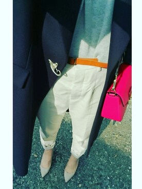 「DRIES VAN NOTEN（ドリスヴァンノッテン）のアイテム（チェスターコート）」を使った、SAtoさん（レディース・163cm）の冬コーディネート