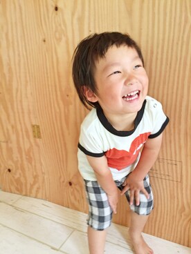 「BREEZE（ブリーズ）のアイテム（Tシャツ/カットソー、ホワイト系）」を使った、KAMAさん（レディース・150cm）の夏コーディネート