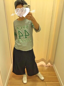 「Champion（チャンピオン）のアイテム（トップス、グレー系）」を使った、KAMAさん（レディース・150cm）の夏コーディネート