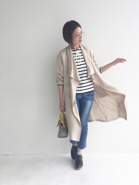 「アイテム（トレンチコート）」を使った、kecoさん（レディース・162cm）の春コーディネート