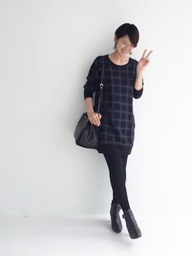 「リバーシブル」｜「アイテム（チュニック）」を使った、kecoさん（レディース・162cm）の秋コーディネート