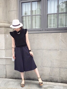 「Elede myu（エレドミュー）のアイテム」を使った、ayu◡̈さん（レディース・162cm）の夏コーディネート