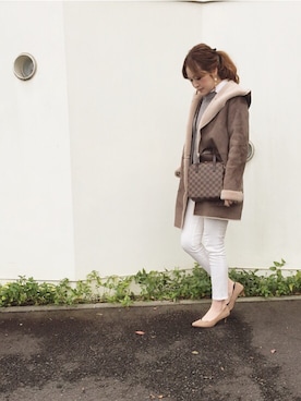 「coordinate」｜「アイテム（ムートンコート）」を使った、ayu◡̈さん（レディース・162cm）の冬コーディネート