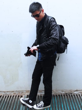 「LAD MUSICIAN（ラッドミュージシャン）のアイテム（ナイロンジャケット）」を使った、Markさん（メンズ・179cm）の春コーディネート