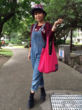 「PULL&BEAR（プルアンドベア）のアイテム（その他トップス）」を使った、董さん（レディース・165cm）の夏コーディネート