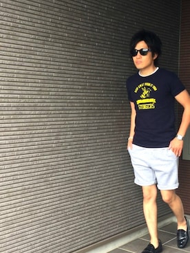 「NOLLEY’S（ノーリーズ）のアイテム（トップス）」を使った、TETUさん（メンズ・165cm）の夏コーディネート