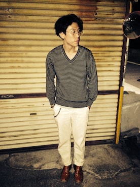 「DRIES VAN NOTEN（ドリスヴァンノッテン）のアイテム（その他シューズ）」を使った、goemonさん（メンズ・178cm）の春コーディネート