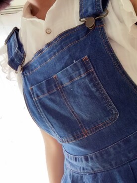 「PUNYUS（プニュズ）のアイテム（オールインワン・サロペット）」を使った、ここめろさん（レディース・151cm）の秋コーディネート