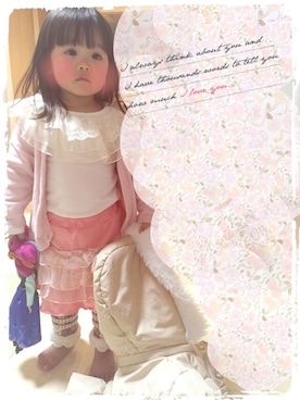 「アナと雪の女王」｜「アイテム（ジャケット/アウター）」を使った、るう♡さん（キッズ・80cm）の春コーディネート