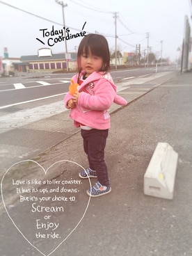 「ボーダーTシャツ」｜るう♡さん（キッズ・80cm）の春コーディネート