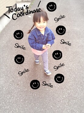 「Cou Cou!（クゥクゥ）のアイテム」を使った、るう♡さん（キッズ・80cm）の春コーディネート