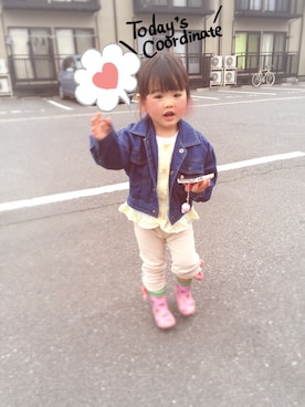 「Cou Cou!（クゥクゥ）のアイテム」を使った、るう♡さん（キッズ・80cm）の春コーディネート