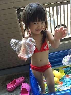 「MIKI HOUSE（ミキハウス）のアイテム（水着/着物・浴衣）」を使った、るう♡さん（キッズ・80cm）の夏コーディネート