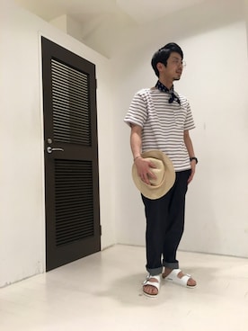 「DANTON（ダントン）のアイテム（パンツ）」を使った、BABAさん（メンズ・166cm）の夏コーディネート