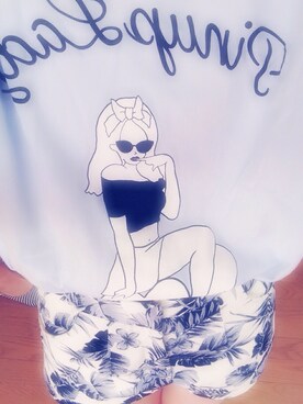 「one way（ワンウェイ）のパンツ（その他パンツ、ホワイト系）」を使った、ももかさん（レディース・148cm）の夏コーディネート