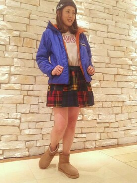「WILD THINGS（ワイルドシングス）のアイテム（ナイロンジャケット）」を使った、さゆるゆるさん（レディース・156cm）の秋コーディネート