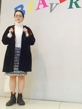 「OLIVER PEOPLES」｜「アイテム（その他アウター）」を使った、さゆるゆるさん（レディース・155cm）の秋コーディネート