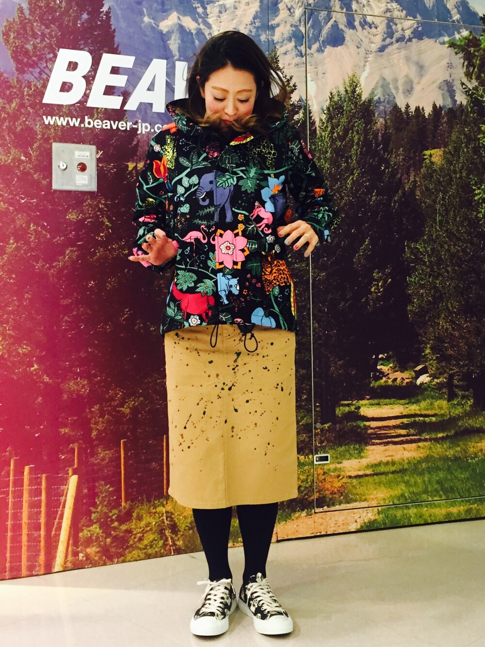 レイ　　Bohemians アニマル ジャングル マウンテンパーカー ボヘミアンズ マウンテンパーカー アニマルジャングル柄 レイ