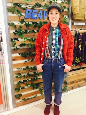 「DOWN ON THE CORNER（ダウンオンザコーナー）のアイテム」を使った、さゆるゆるさん（レディース・155cm）の秋コーディネート