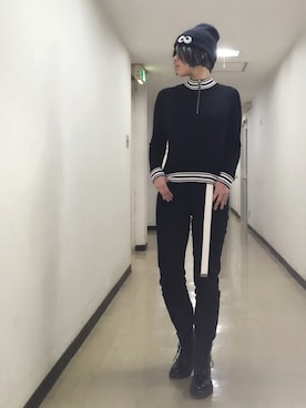 「ラインニット」｜「アイテム（その他）」を使った、をさん（レディース・165cm）の秋コーディネート