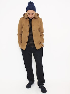 「アイテム（ピーコート）」を使った、Yusuke Tanakaさん（メンズ・173cm・30代）の冬コーディネート