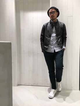 「CIAOPANIC TYPY（チャオパニックティピー）のアイテム（ライダースジャケット）」を使った、Yusuke Tanakaさん（メンズ・173cm）の冬コーディネート