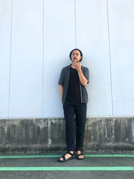 「soe（ソーイ）のアイテム（トップス）」を使った、Yusuke Tanakaさん（メンズ・173cm）の夏コーディネート