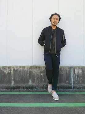 「CIAOPANIC TYPY（チャオパニックティピー）のアイテム（MA-1）」を使った、Yusuke Tanakaさん（メンズ・173cm）の夏コーディネート