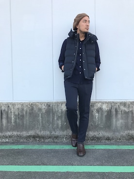 「CIAOPANIC TYPY（チャオパニックティピー）のアイテム（ダウンベスト）」を使った、Yusuke Tanakaさん（メンズ・173cm）の秋コーディネート