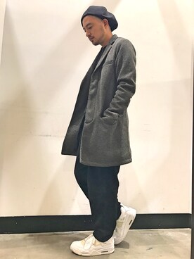 「CIAOPANIC TYPY（チャオパニックティピー）のアイテム（チェスターコート）」を使った、Yusuke Tanakaさん（メンズ・173cm）の冬コーディネート