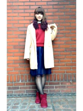 「オーガンジー」｜「アイテム（その他アウター）」を使った、スーパースピンズ福岡天神コア店さん（レディース・158cm）の冬コーディネート