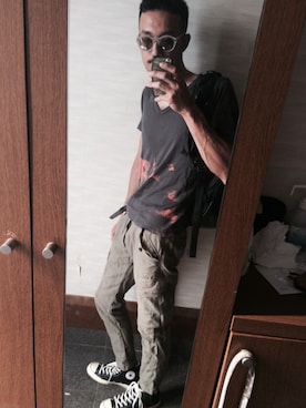 「CLOSED（クローズド）のアイテム（パンツ）」を使った、Fusanori Tsujiさん（メンズ・183cm）の秋コーディネート