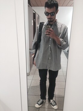 「CLOSED（クローズド）のアイテム（パンツ）」を使った、Fusanori Tsujiさん（メンズ・183cm）の秋コーディネート