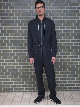 「OAMC（オーエーエムシー）のアイテム（つなぎ/オールインワン）」を使った、Fusanori Tsujiさん（メンズ・183cm）の秋コーディネート