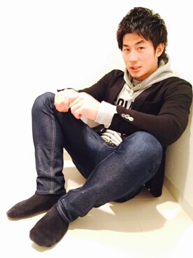 「417 EDIFICE（フォーワンセブンエディフィス）のアイテム（ダウンジャケット/コート）」を使った、ユえスケさん（メンズ・179cm）の冬コーディネート