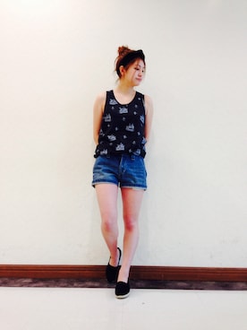 「ショーパン」｜「アイテム（その他シューズ）」を使った、chikaさん（レディース・153cm）の春コーディネート
