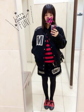 「Candy Stripper」｜「アイテム（スタジャン）」を使った、ミーコさん（レディース・156cm）の冬コーディネート