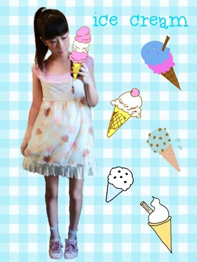 「Nile PERCH（ナイルパーチ）のアイテム（ワンピース/ドレス）」を使った、ミーコさん（レディース・157cm）の夏コーディネート