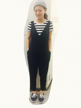 「A part by（アパートバイ）のアイテム（オールインワン・サロペット）」を使った、ASUMIさん（レディース・159cm）の夏コーディネート