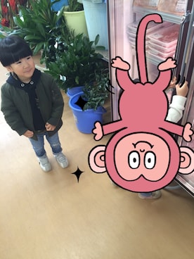 「RCWB（アールシーダブリュービー）のアイテム」を使った、RyuRyuさん（キッズ・100cm）の冬コーディネート
