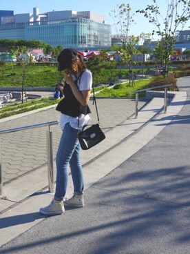 「アイテム（キャスケット）」を使った、yodaさん（レディース・168cm）の春コーディネート