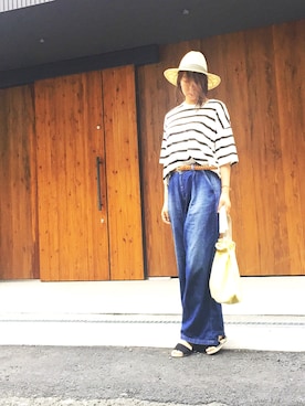 「アイテム（ショルダーバッグ、イエロー系）」を使った、yodaさん（レディース・168cm）の春コーディネート