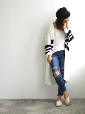 「アイテム（キャスケット）」を使った、yodaさん（レディース・168cm）の春コーディネート