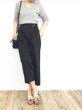 「Vネック」｜yodaさん（レディース・168cm）の春コーディネート