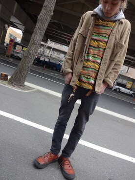 「８０’S」｜中尾聖隆さん（メンズ・175cm）の冬コーディネート
