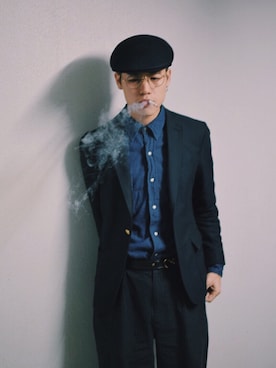 「TROY（トロイ）のアイテム」を使った、春岡桐人さん（メンズ・183cm）の秋コーディネート