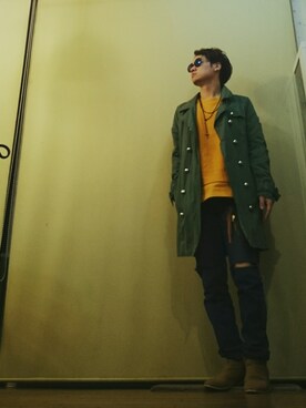 「DHOLIC（ディーホリック）のアイテム（シューズ）」を使った、MUNEさん（メンズ・171cm）の秋コーディネート